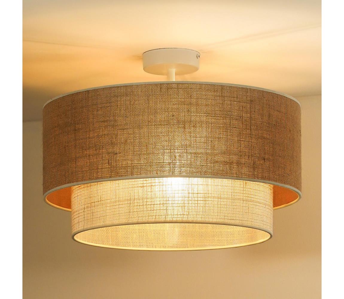 - Přisazený lustr YUTE BOHO 3xE27/15W/230V pr. 60 cm hnědá/krémová 604710