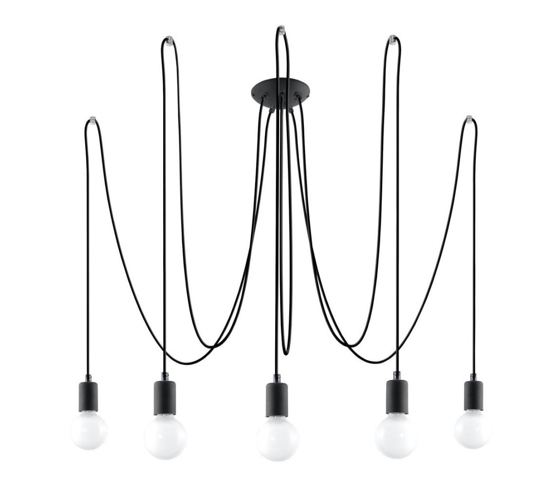  SL.0371 - Lustr na Lanku EDISON 5 5xE27/60W/230V pavouk černá SL.0371