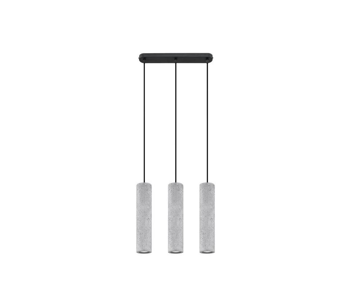  SL.0655 - Lustr na lanku LUVO 3xGU10/40W/230V beton/černá SL.0655