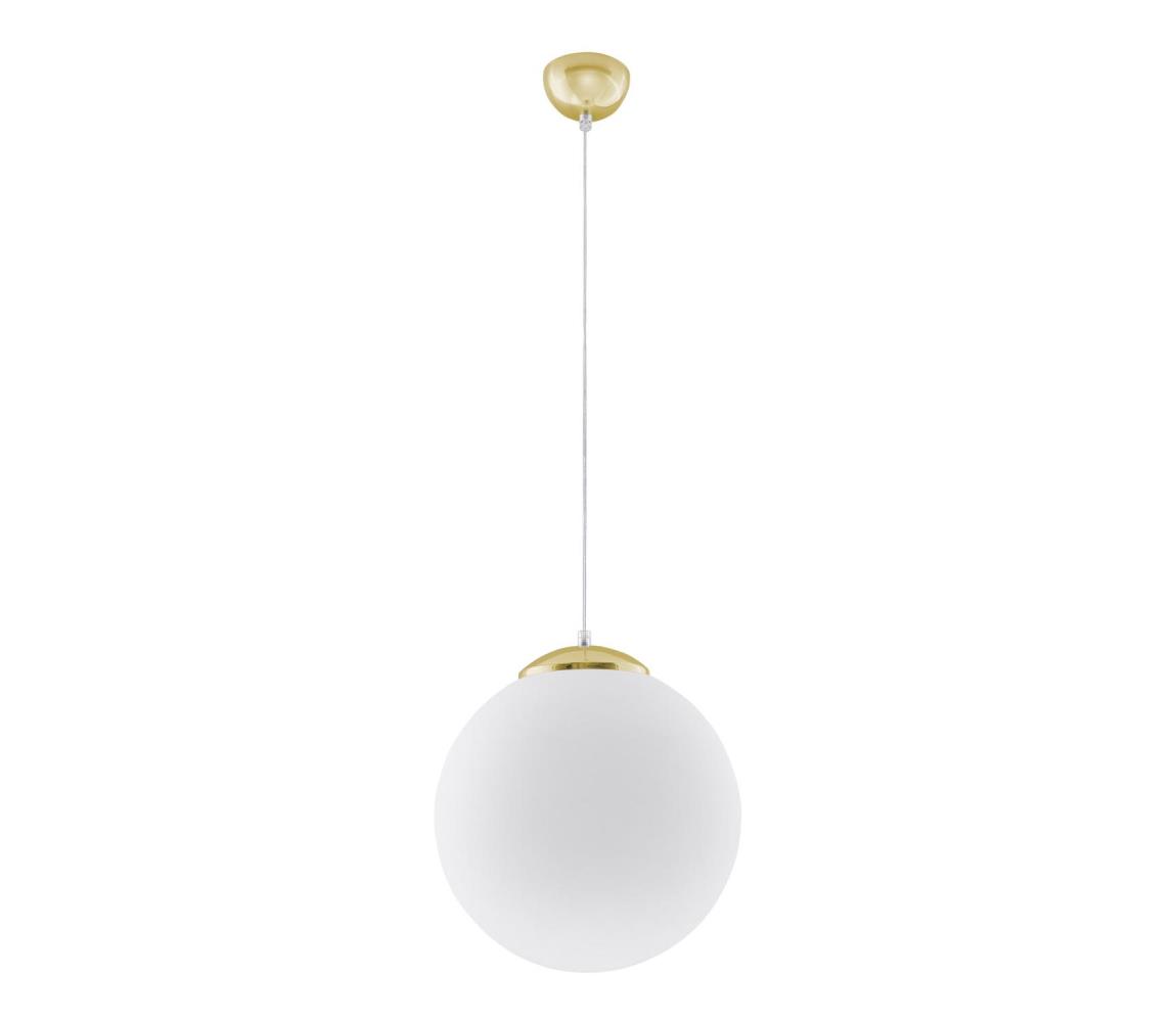 SL.0716 - Lustr na lanku TOYA 1xE27/60W/230V pr. 30 cm bílá/zlatá SL.0716