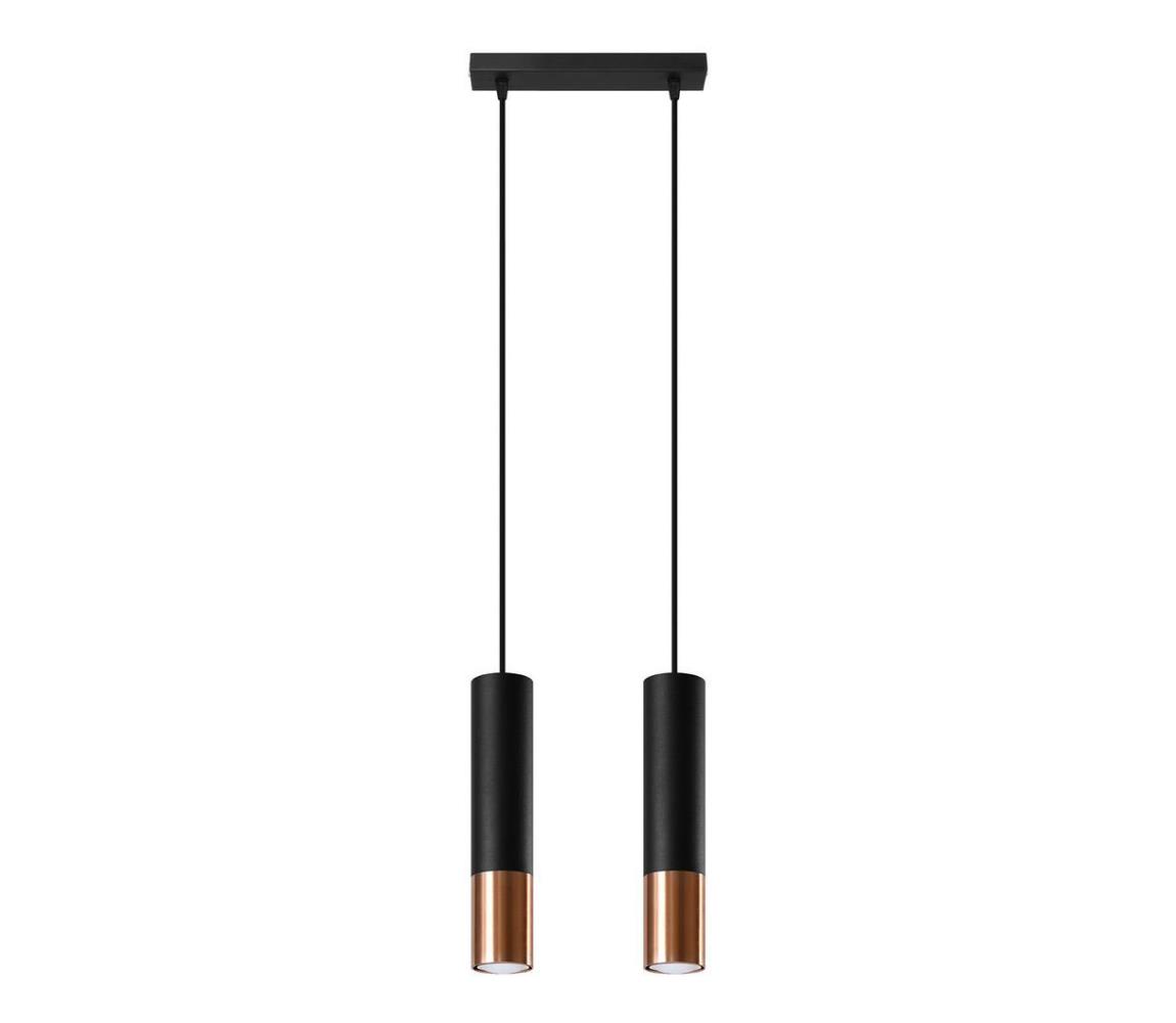  SL.0947 - Lustr na lanku LOOPEZ 2xGU10/10W/230V černá/měď SL.0947