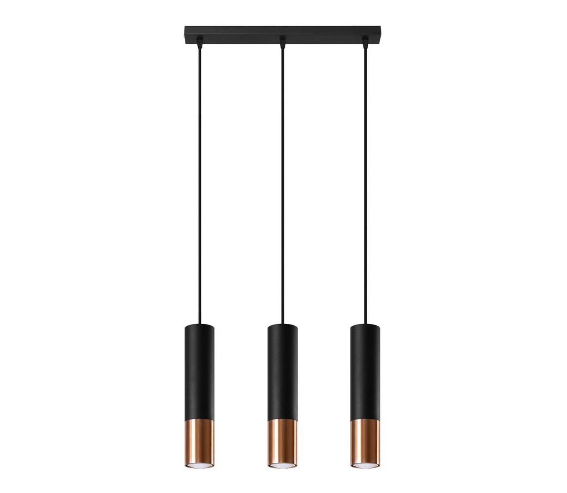  SL.0948 - Lustr na lanku LOOPEZ 3xGU10/10W/230V černá/měď SL.0948