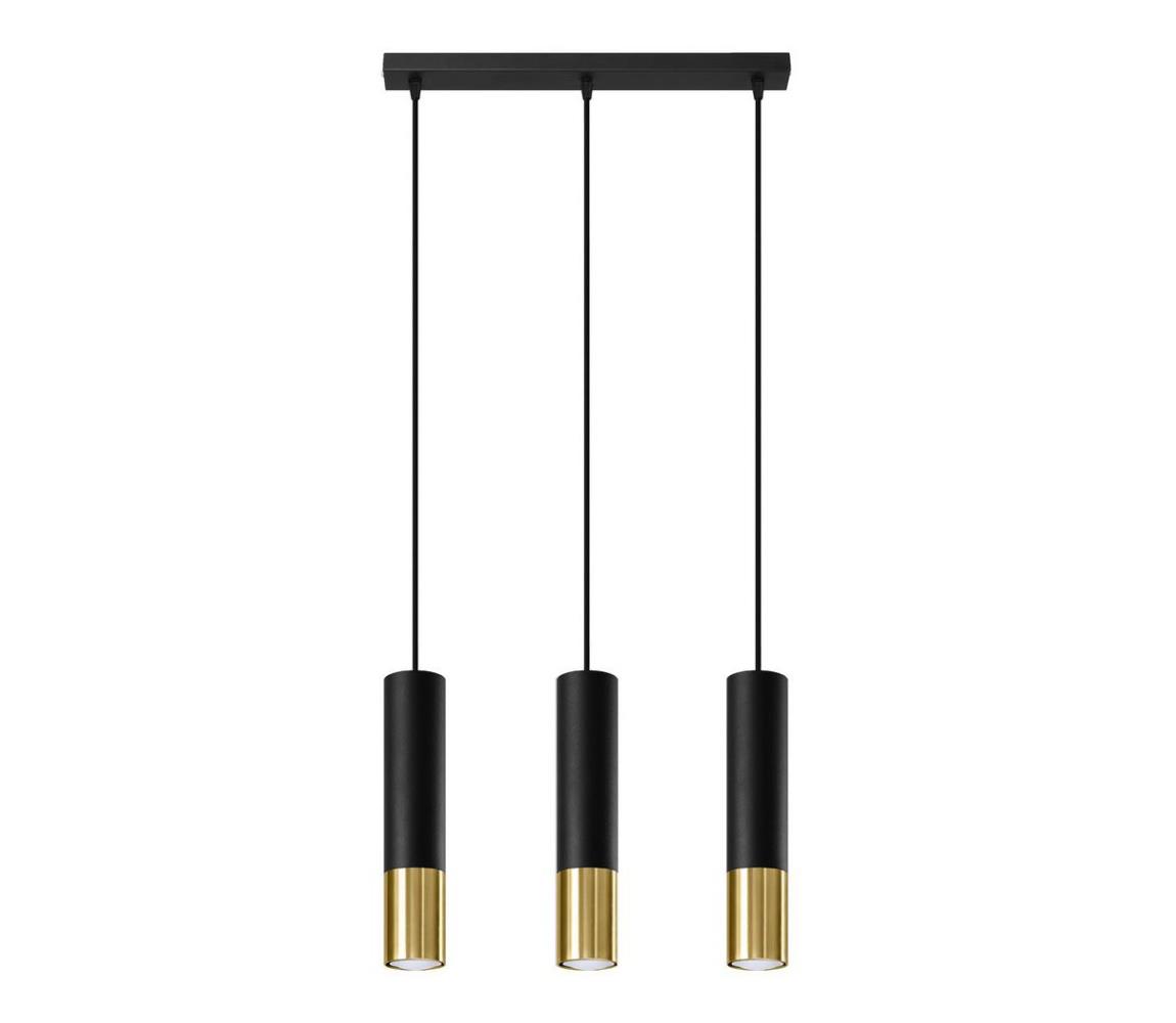  SL.0954 - Lustr na lanku LOOPEZ 3xGU10/10W/230V černá/zlatá SL.0954