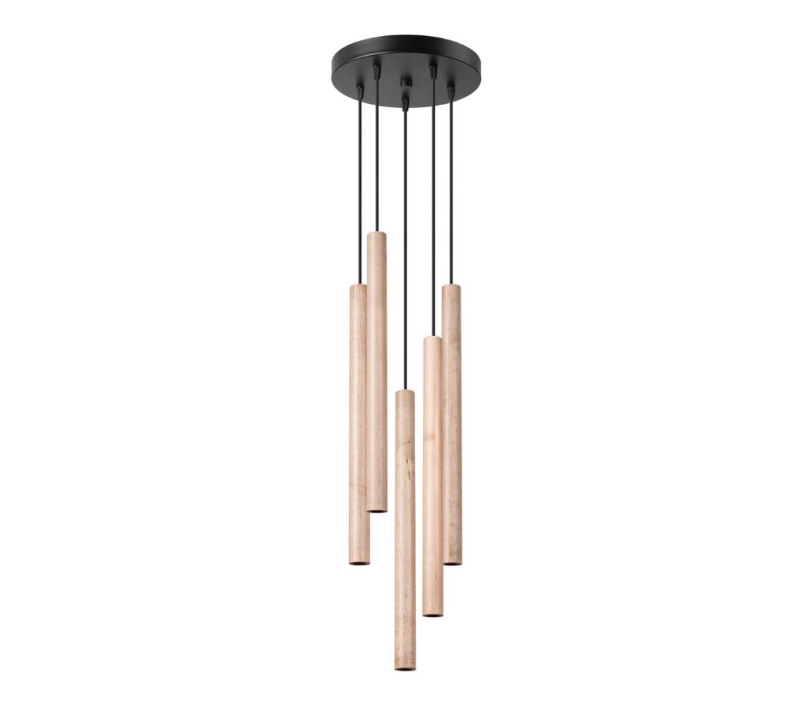  SL.1270 - Lustr na lanku PASTELO 5xG9/8W/230V dřevo SL.1270