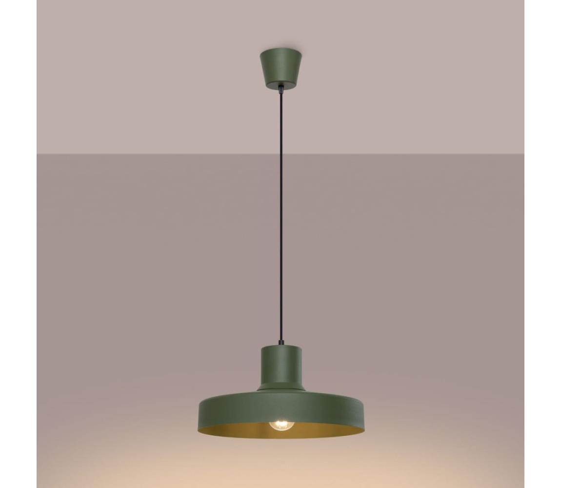  SL.1705 - Lustr na lanku BILO 1xE27/15W/230V pr. 35 cm zelená SL.1705