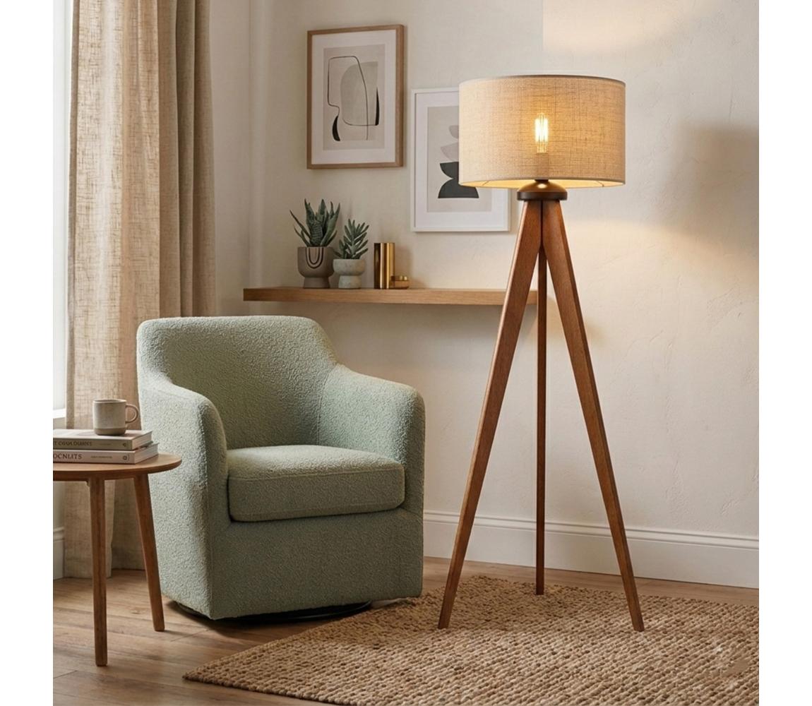  Stojací lampa AIDA 1xE27/15W/230V dub/rafie LP-1.98/DĄB RUSTIK/RAFFIA