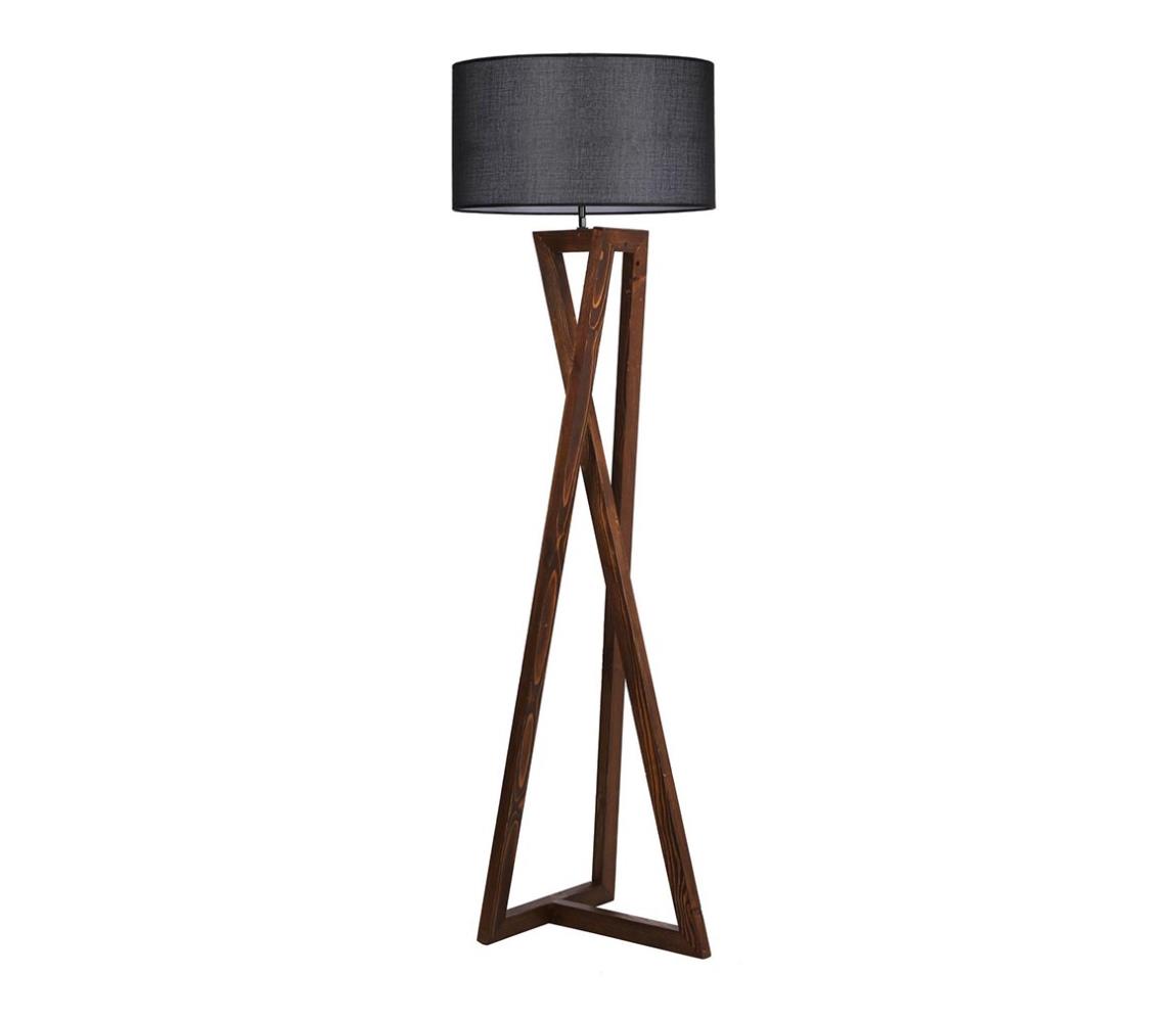 Stojací lampa MACKA 1xE27/60W/230V černá/hnědá 534LUN2155