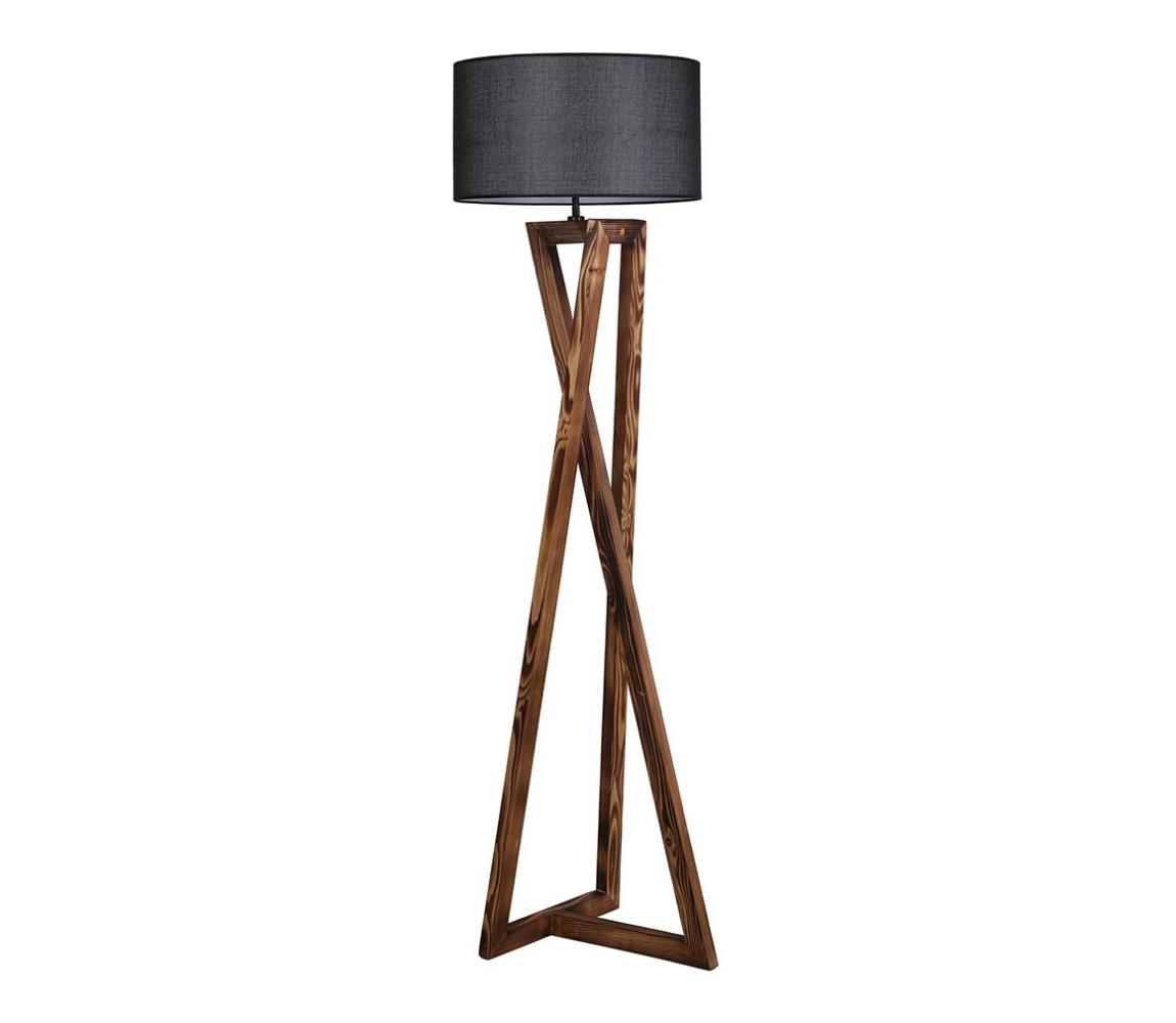  Stojací lampa MACKA 1xE27/60W/230V černá/hnědá 534LUN2159