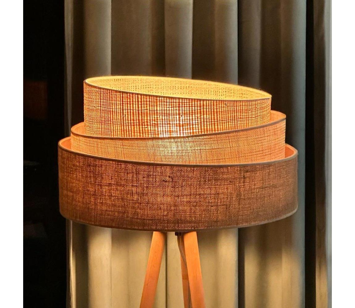  - Stojací lampa YUTE TRIO 1xE27/15W/230V pr. 45 cm hnědá/šedá/béžová 603829