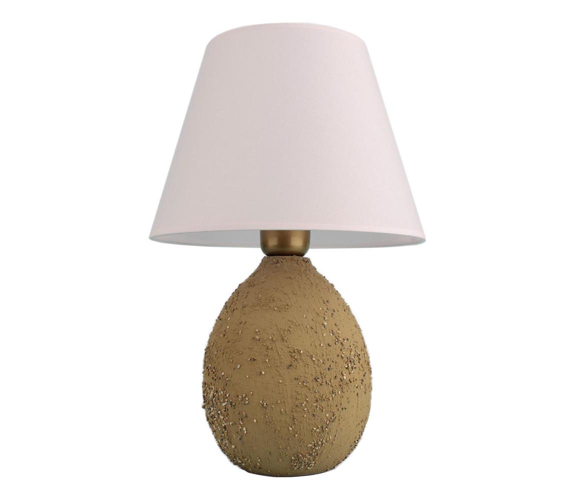  Stolní lampa RAMZES 1xE27/40W/230V bílá/hnědá 687HMY2395