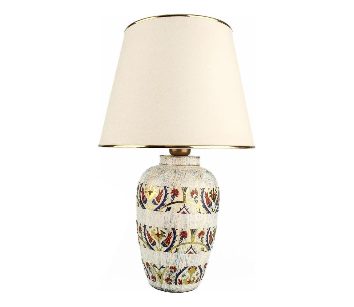  Stolní lampa RAMZES 1xE27/40W/230V krémová/zlatá 687HMY2378