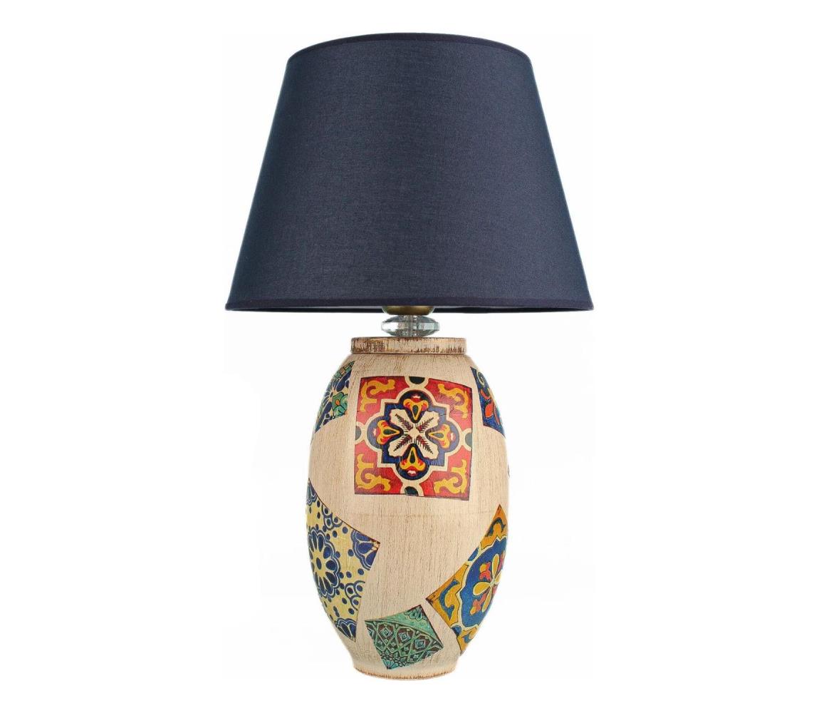  Stolní lampa RAMZES 1xE27/40W/230V modrá/béžová 687HMY2371