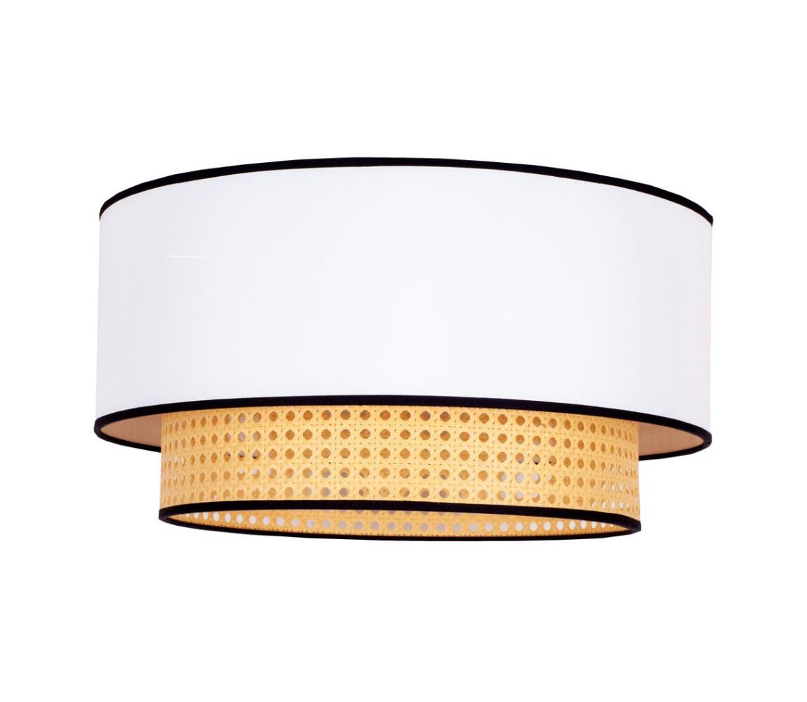  - Stropní svítidlo BOHO 1xE27/15W/230V pr. 45 cm bílá/ratan 84410