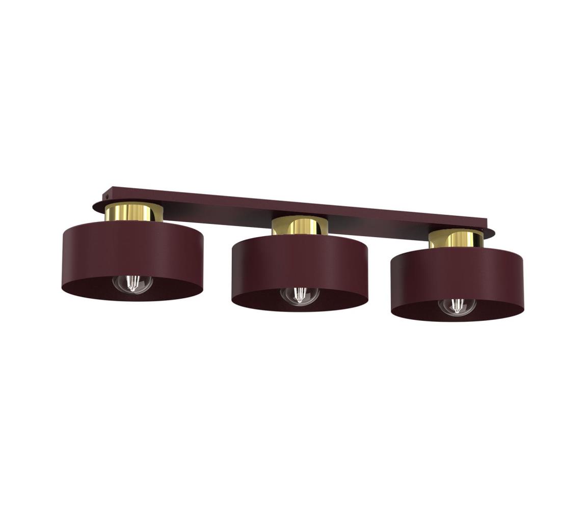  Stropní svítidlo MARTI 3xE27/15W/230V 68x20,5 cm burgundy/zlatá 9700