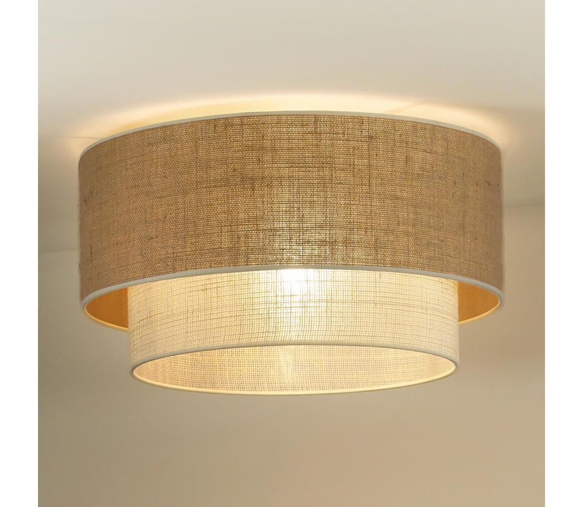  - Stropní svítidlo YUTE BOHO 1xE27/15W/230V pr. 45 cm hnědá/krémová 603744