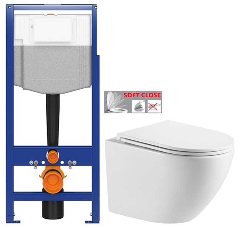 AKCE/SET CERSANIT předstěnový instalační systém bez tlačítka + WC INVENA LIMNOS /VÍROVÉ SPLACH/ WITH SOFT, včetně soft/close sedátka K97-526 X LI1