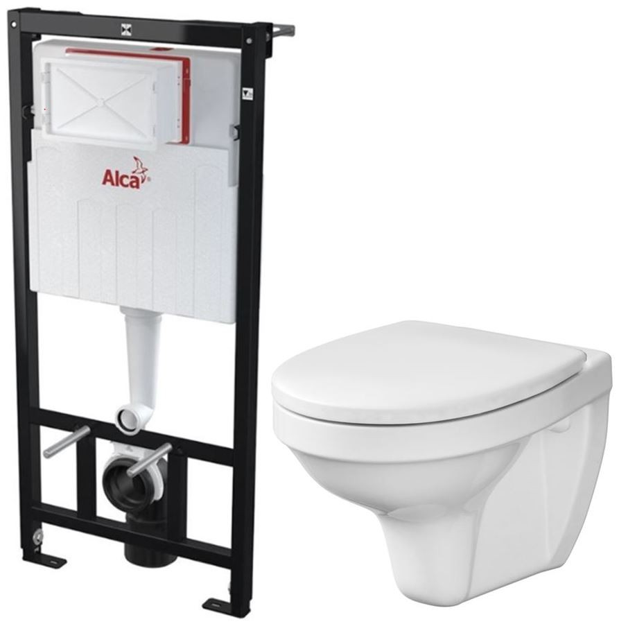 ALCA Sádromodul předstěnový instalační systém bez tlačítka + WC CERSANIT DELFI + SEDÁTKO AM101/1120 X DE1