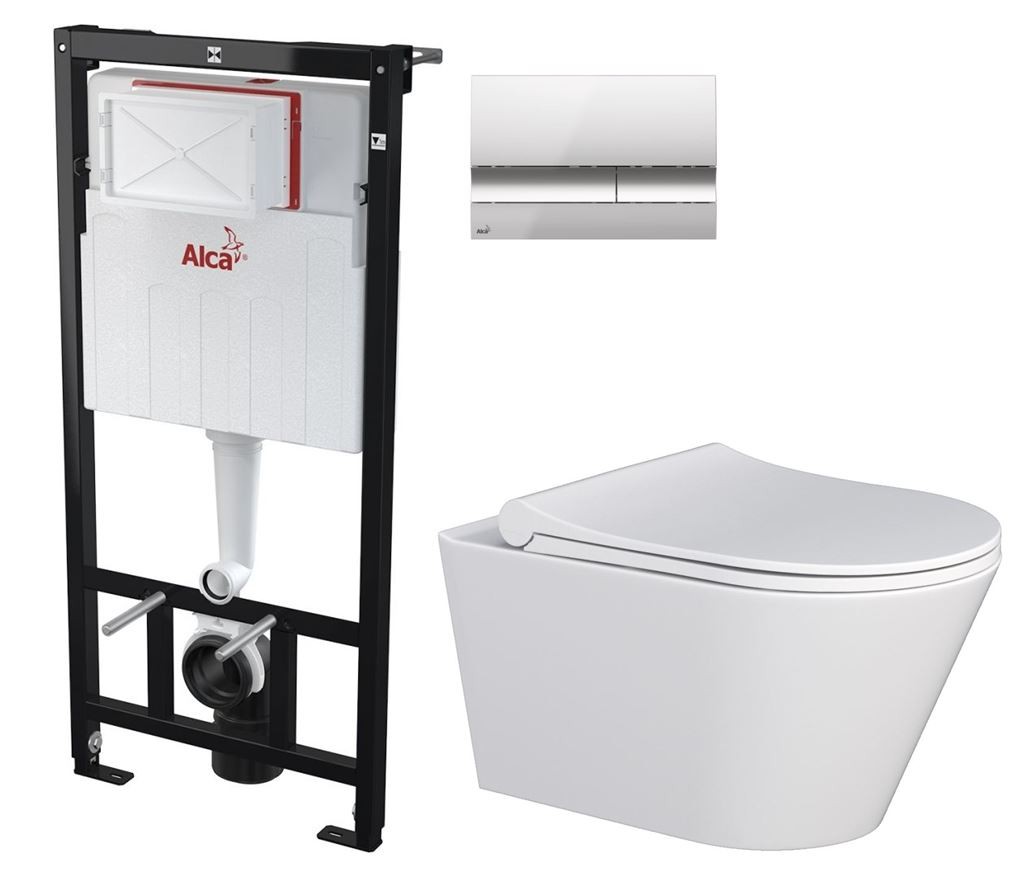 ALCA Sádromodul předstěnový instalační systém s chromovým tlačítkem M1721 + WC MYJOYS MY1 + SEDÁTKO AM101/1120 M1721 MY1