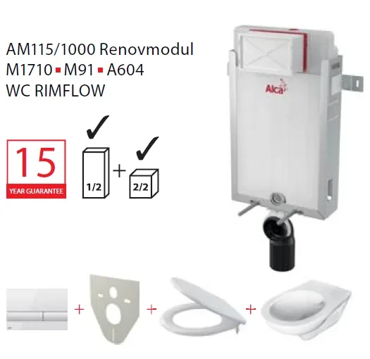 Alcadrain 1 Alcadrain set AlcadrainRIM 5v1 AM115/1000,M1710,M91/A604/WCRIM/P169 zAM115SET5v1III