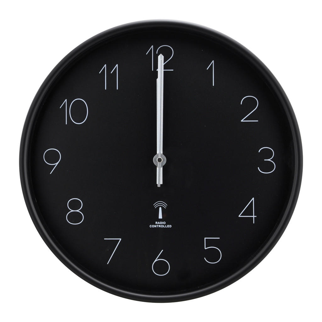 Ambia Home RÁDIEM ŘÍZENÉ HODINY černá 37,8 cm
