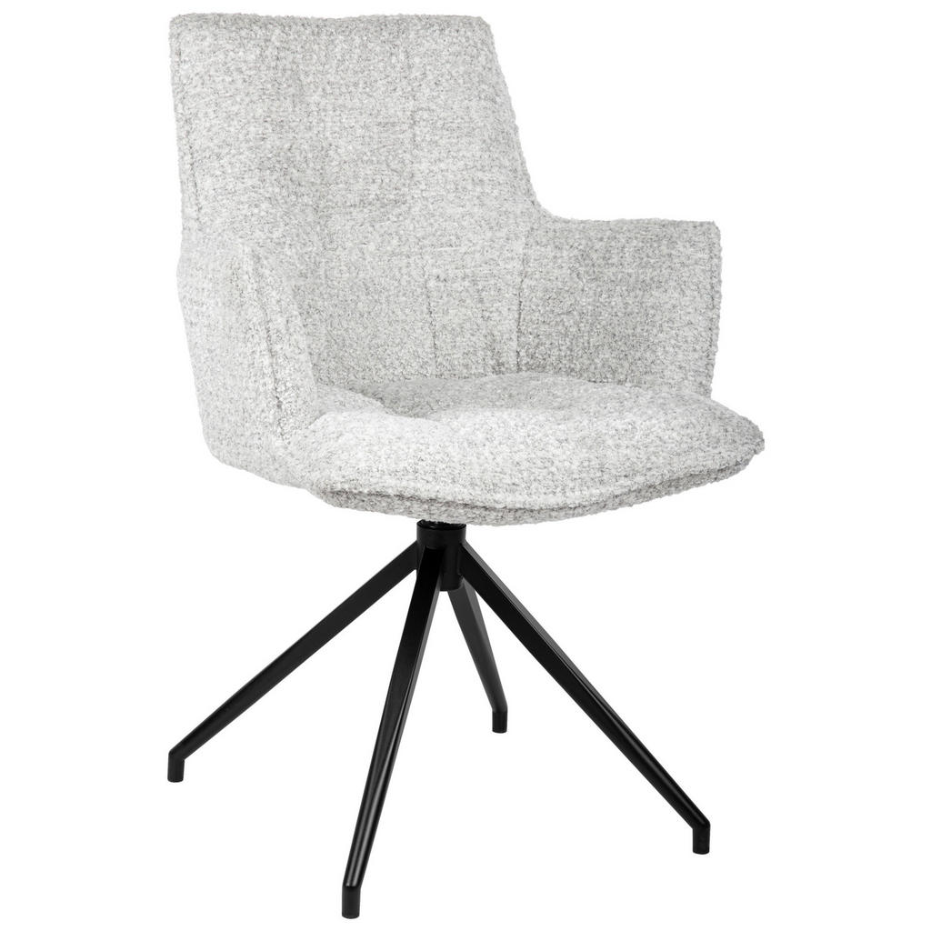 Ambia Home ŽIDLE S PODRUČKAMI, železo, žinylka, šedá, černá
