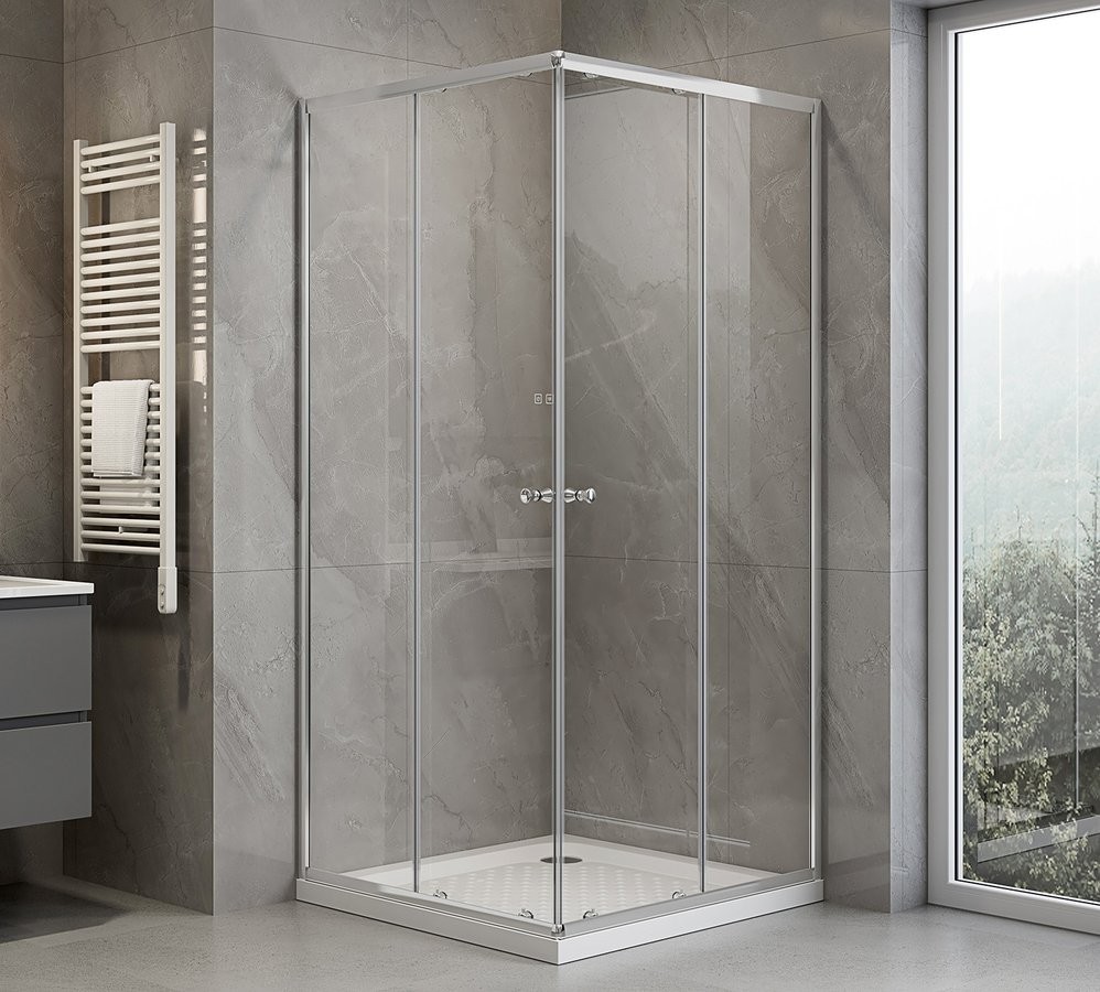 AQUALINE AGGA čtvercová sprchová zástěna 700x700, čiré sklo HLF707Y