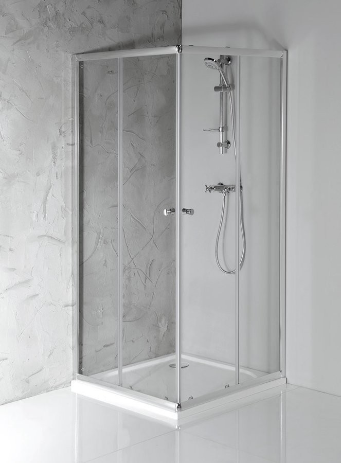 AQUALINE AGGA čtvercová sprchová zástěna 800x800, čiré sklo HLF808Y