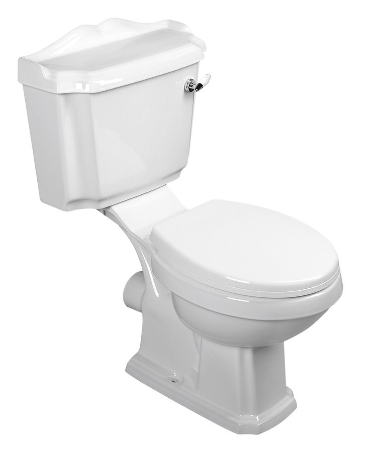 AQUALINE ANTIK WC kombi retro, zadní odpad, bílá AK107-01