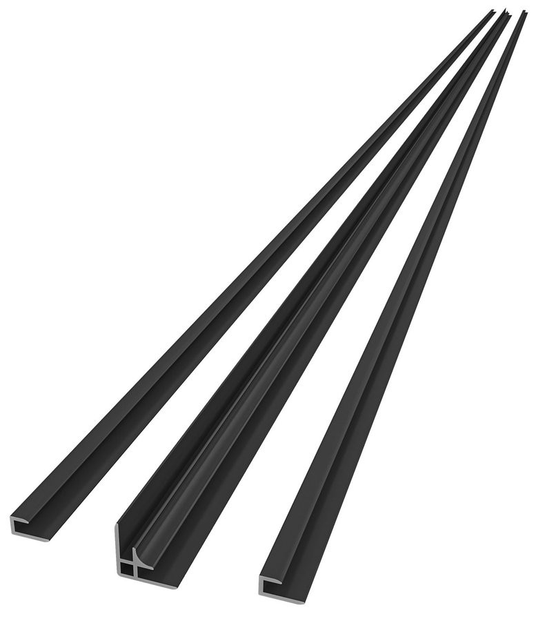 AQUALINE DENIPAN set profilů pro rohovou instalaci, 2100, černá mat DP21B
