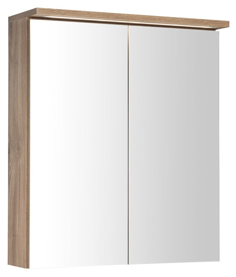 AQUALINE KAWA STRIP galerka s LED osvětlením 60x70x22cm, dub emporio WGL36S