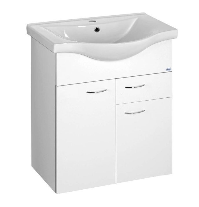 AQUALINE KERAMIA FRESH umyvadlová skříňka, 1 zásuvka, 60,6x74x34cm, bílá 50064A