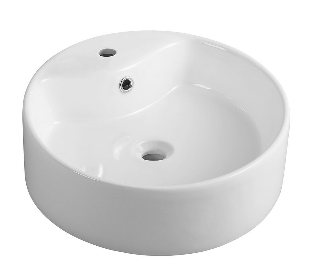 AQUALINE Keramické umyvadlo na desku Ø 40cm, bílá 49413