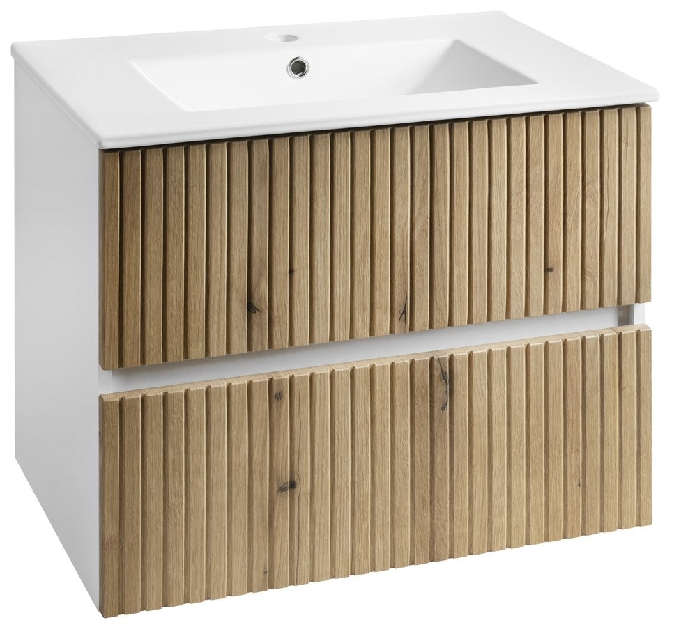 AQUALINE PANEDA STRIP umyvadlová skříňka 69,5x55x45,2cm, dub emporio PN370