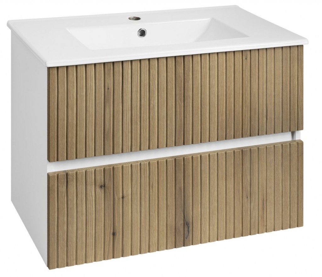 AQUALINE PANEDA STRIP umyvadlová skříňka 74,5x55x45,2cm, dub emporio PN375