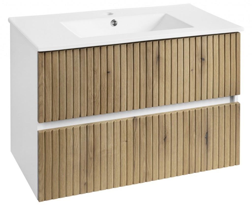 AQUALINE PANEDA STRIP umyvadlová skříňka 79,5x55x45,2cm, dub emporio PN380