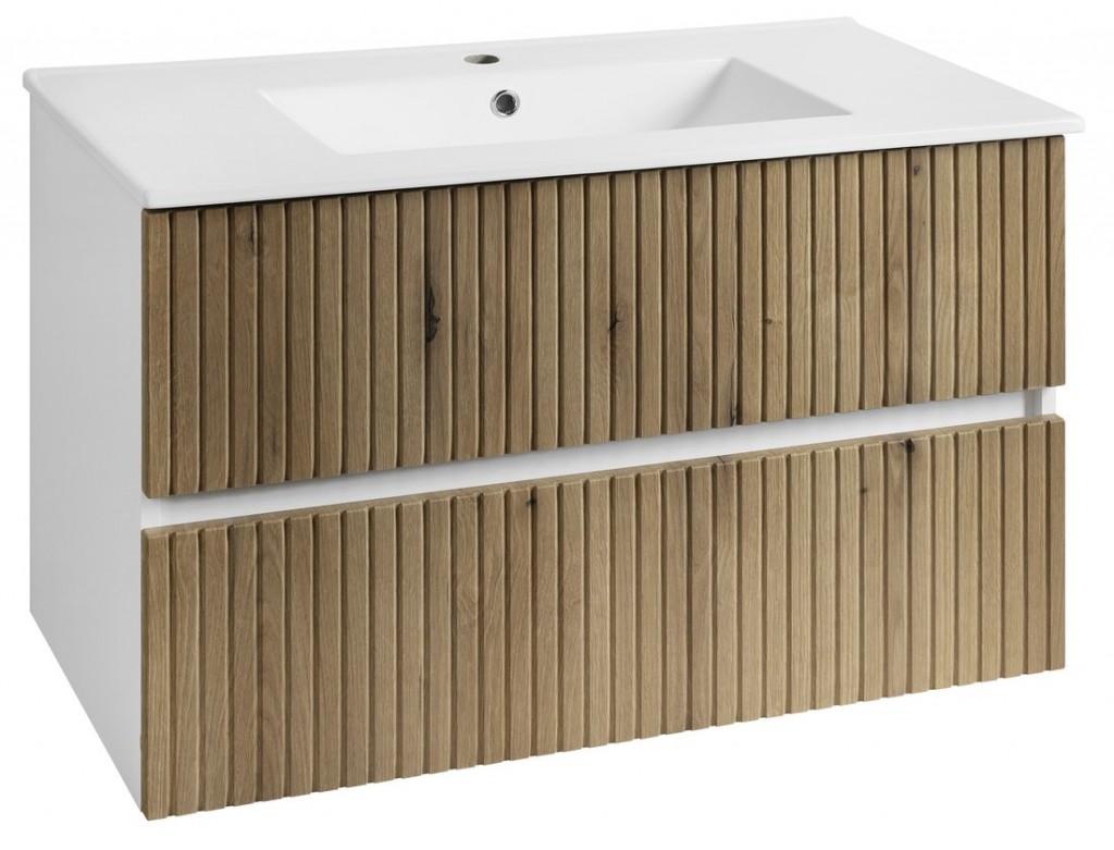AQUALINE PANEDA STRIP umyvadlová skříňka 89,5x55x45,2cm, dub emporio PN390