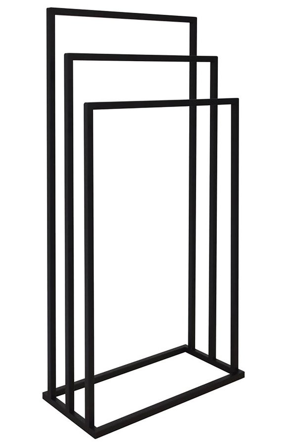 AQUALINE Stojan na ručníky 450x860x210, černá mat MU450B