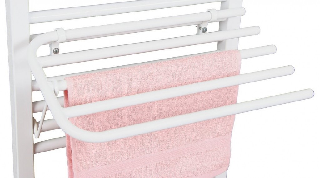 AQUALINE Sušák 4 ručníků na otopná tělesa, univerzální upínání, délka 60cm, bílá 25-03-SV460