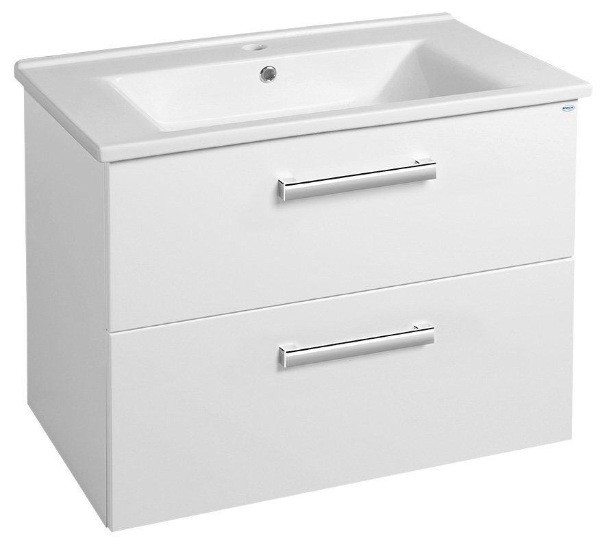 AQUALINE VEGA umyvadlová skříňka 72x57,6x43,6cm, 2x zásuvka, bílá VG073
