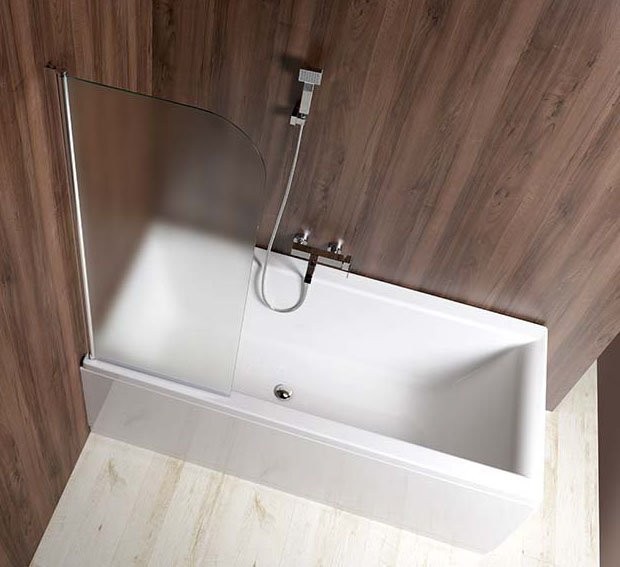 AQUALINE VILMA vanová zástěna 600x1400, chrom, levá, sklo matné AQ6018L