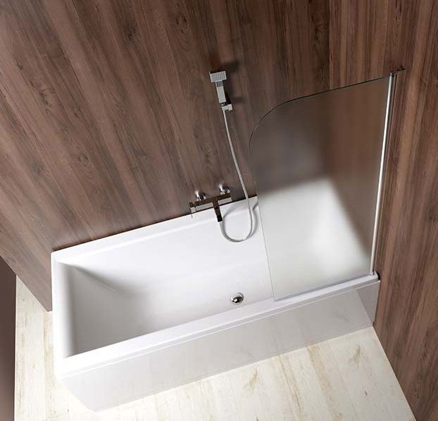 AQUALINE VILMA vanová zástěna 600x1400, chrom, pravá, sklo matné AQ6018P