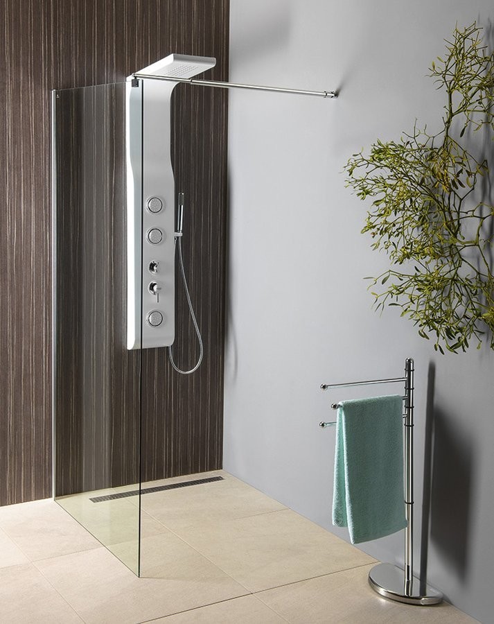 AQUALINE WALK-IN zástěna jednodílná k instalaci na zeď, 1200x1900, sklo čiré WI121