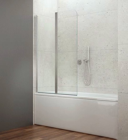 AQUALINE WILA vanová zástěna 900x1400 skládací, chrom, čiré sklo AQ5742
