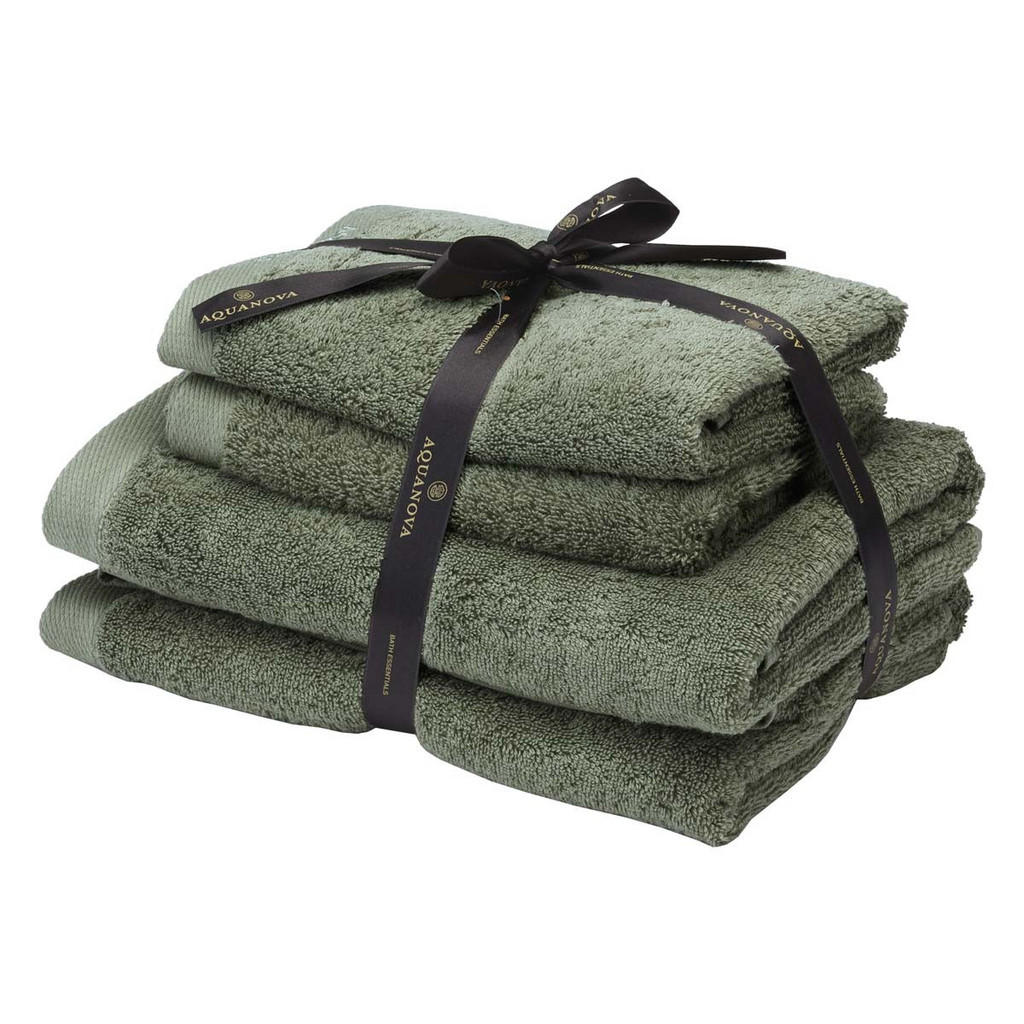 Aquanova SADA RUČNÍKŮ A OSUŠEK, tmavě zelená