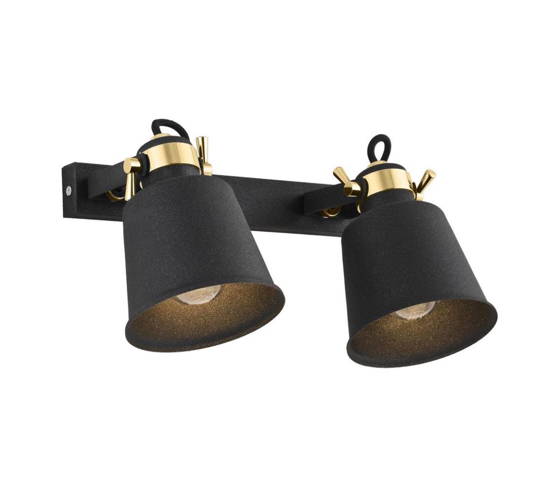 Argon 0876 - Nástěnné bodové svítidlo KONGO 2xE27/15W/230V černá 0876