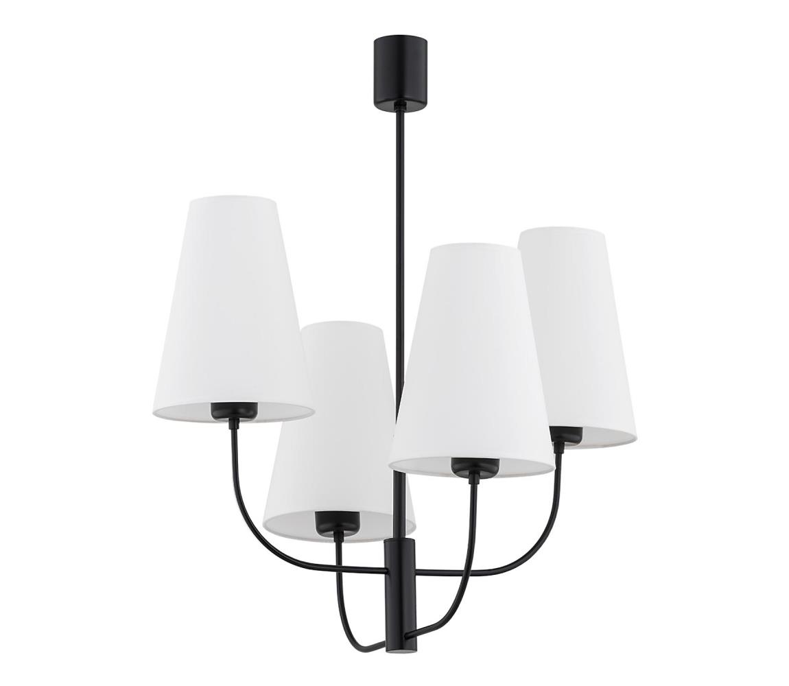 Argon 1822 - Lustr na tyči SAFIANO 4xE27/15W/230V černá 1822