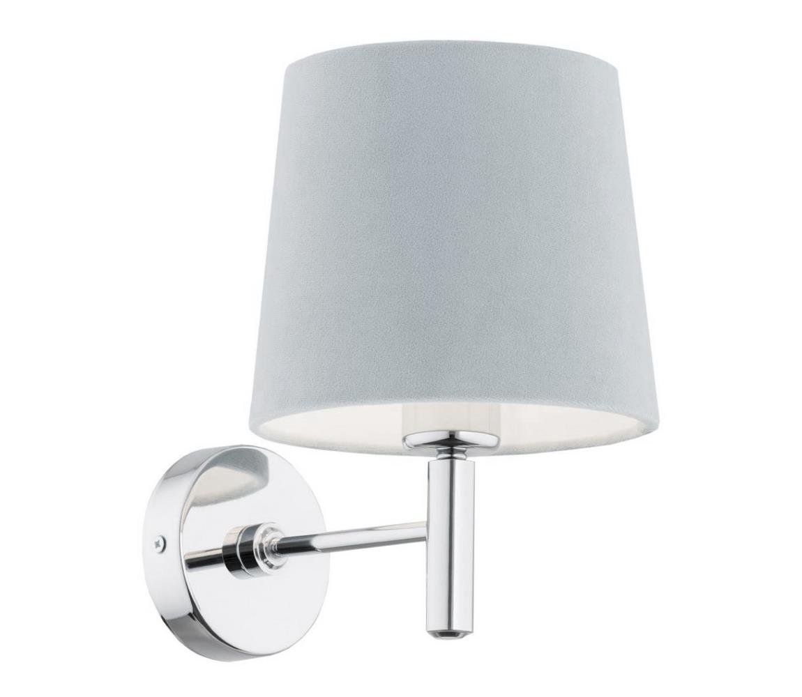 Argon 3910 - Nástěnná lampa BOLZANO 1xE27/15W/230V modrá/lesklý chrom 3910