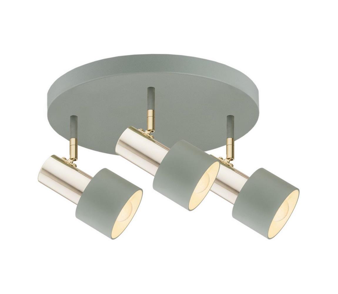 Argon 6007 - Bodové svítidlo DORIA 3xE27/15W/230V zelená/mosaz 6007