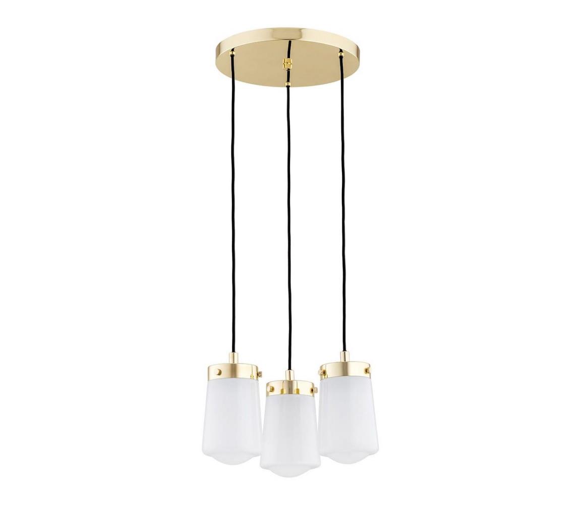 Argon 6164 - Lustr na lanku PASADENA 3xE27/15W/230V zlatá/bílá 6164