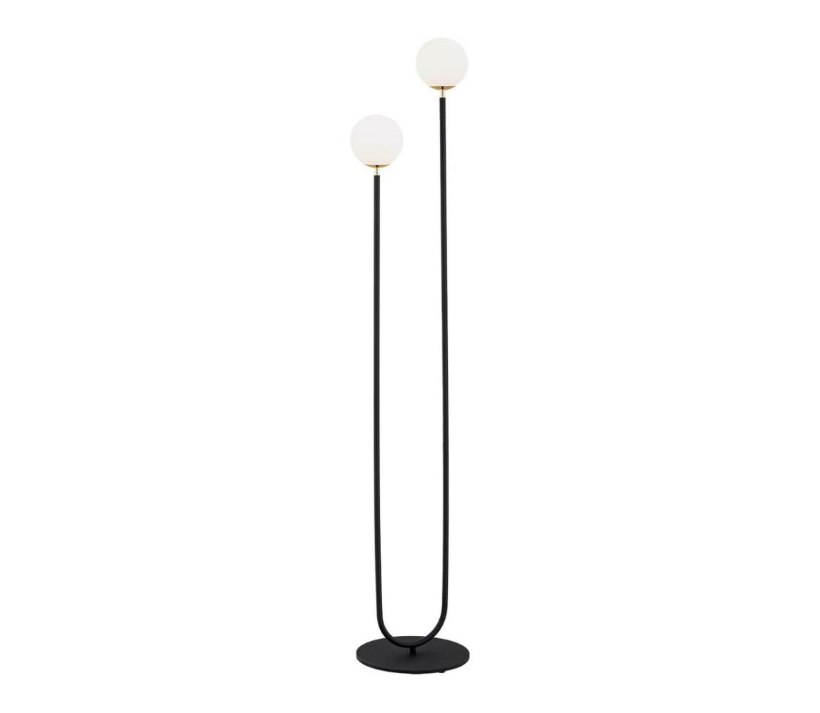 Argon 7073 - Stojací lampa FERRONE 2xE14/7W/230V černá/bílá/zlatá 7073